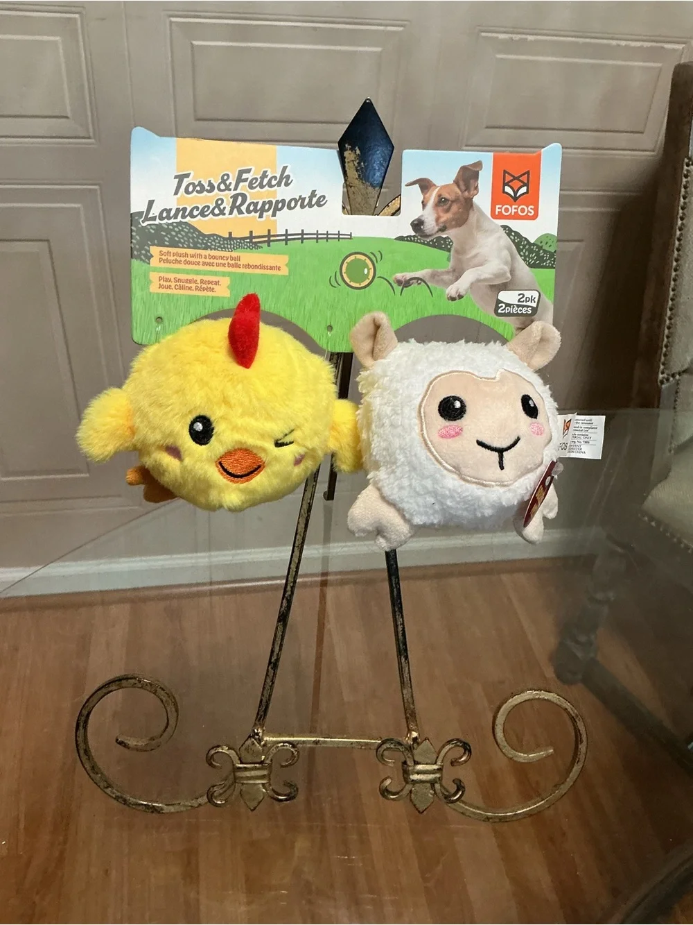 Brand New Fofos ~ Set Of 2 Sheep & Chicken Ball Belly ’ ~ Squeaky Dog Toy